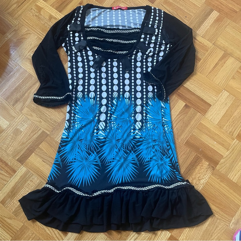 Black and Blue Patterned Dress